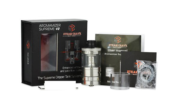 Aromamizer Supreme 21 RDTA 25mm Steam Crave vapexperts box