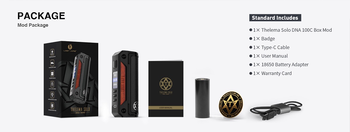 thelema solo dna100c box mod by lost vape 13