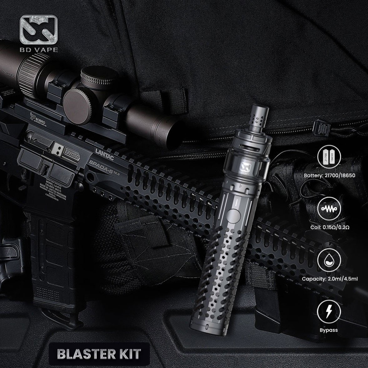 blaster kit 21700 4 5ml by bd vape 1
