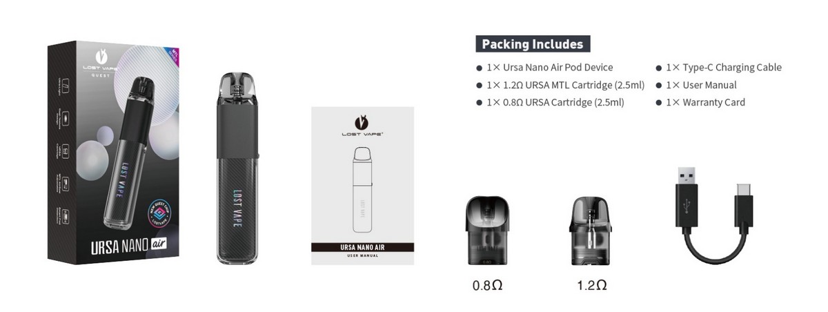 ursa nano air 800mah by lost vape 9